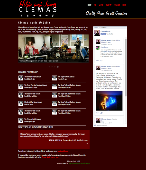 image of Clemas Music homepage